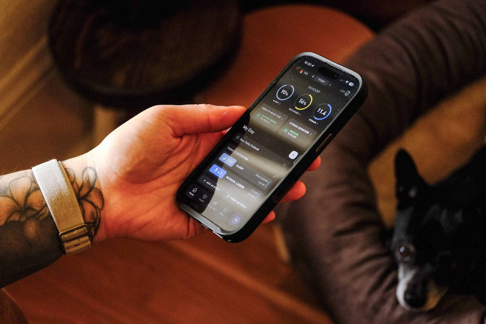 Detailed health metrics on a screen.