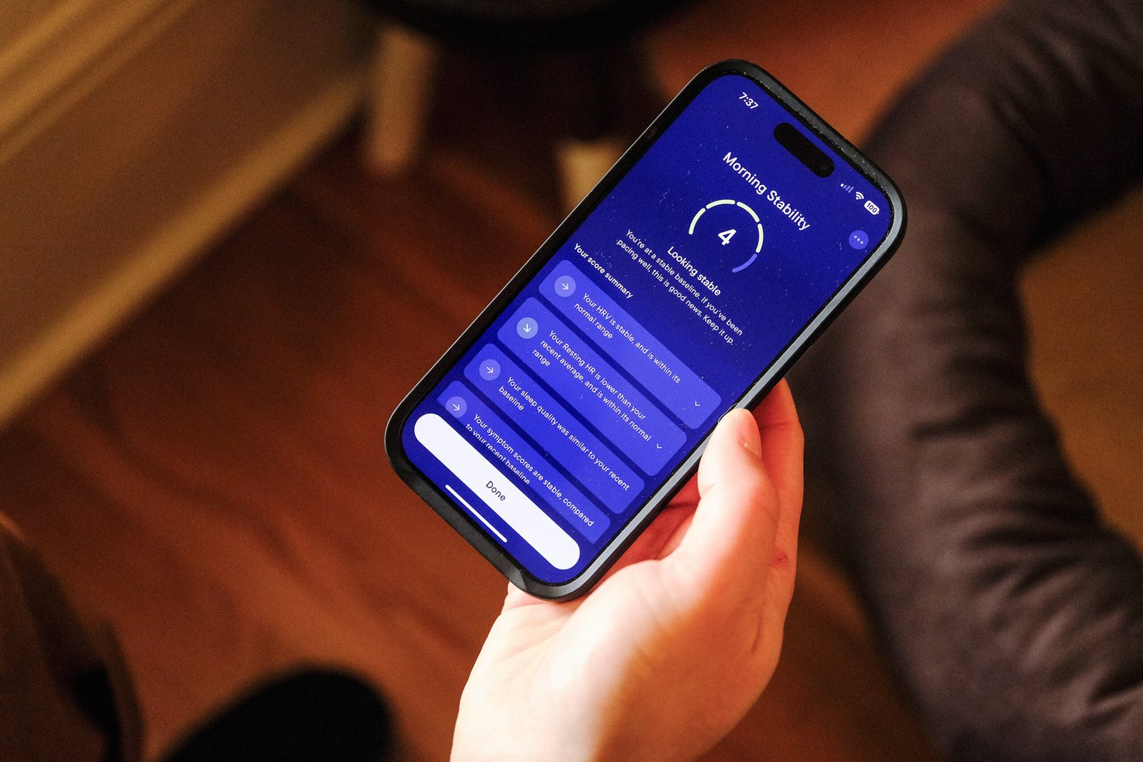 Visible wearable band.