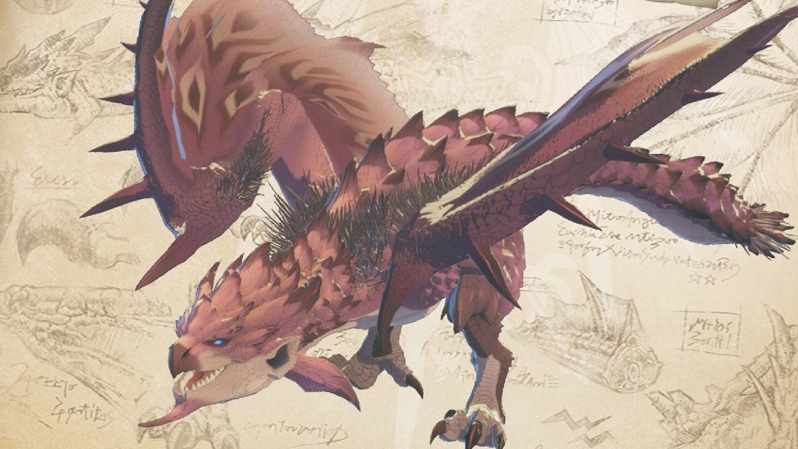 The Pink Rathian mutation from Monster Hunter Stories 3