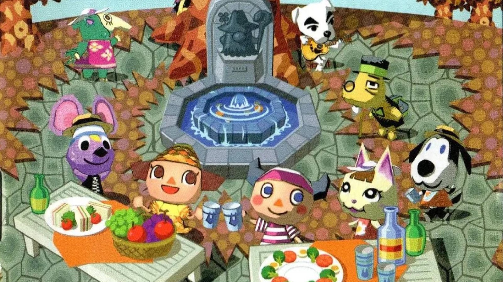 Animal crossing gamecube characters around tables 