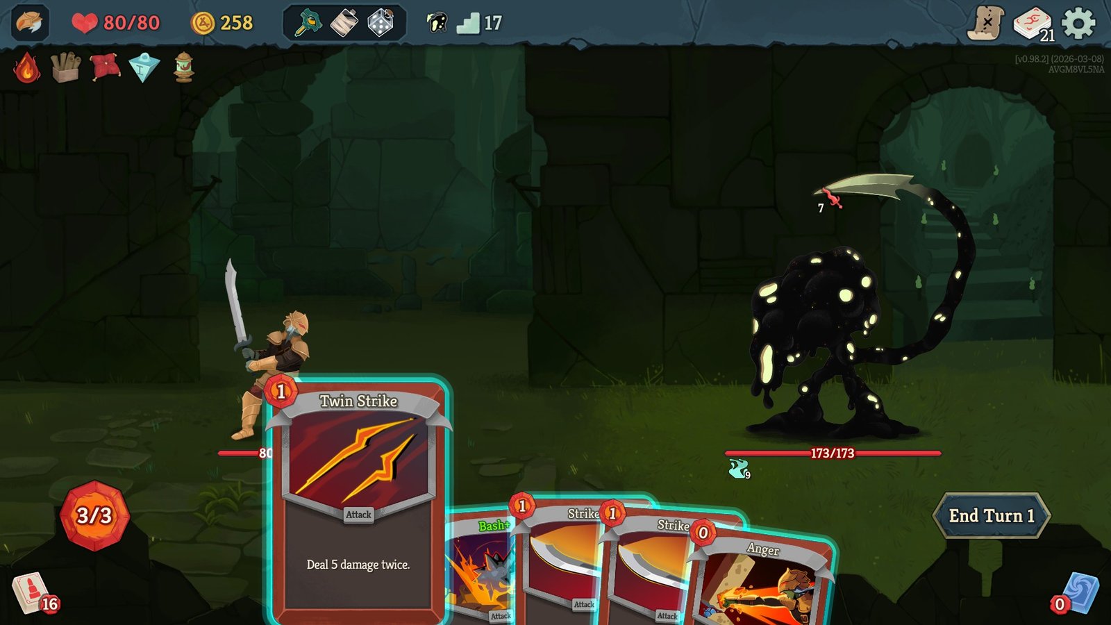 Slay the Spire 2 - Using the Twin Strike card against Vantom
