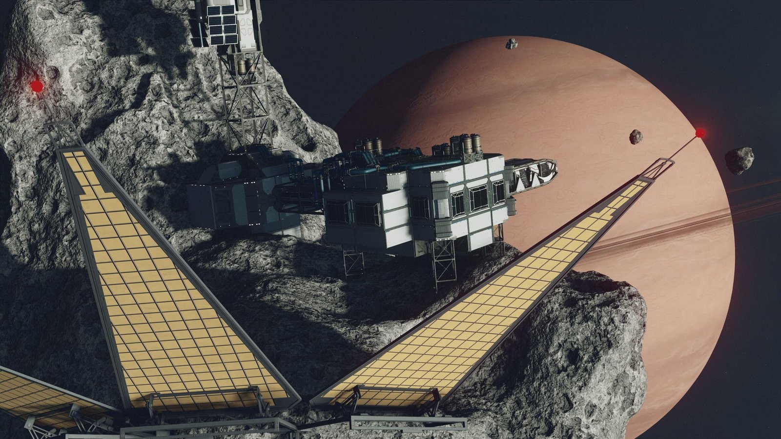 A player home built into an asteroid